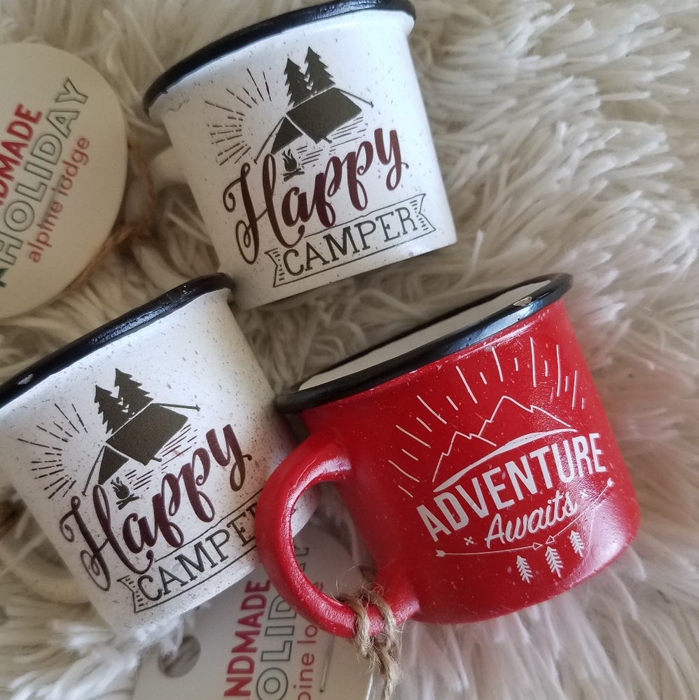 Christmas tree ornaments for camping lovers.